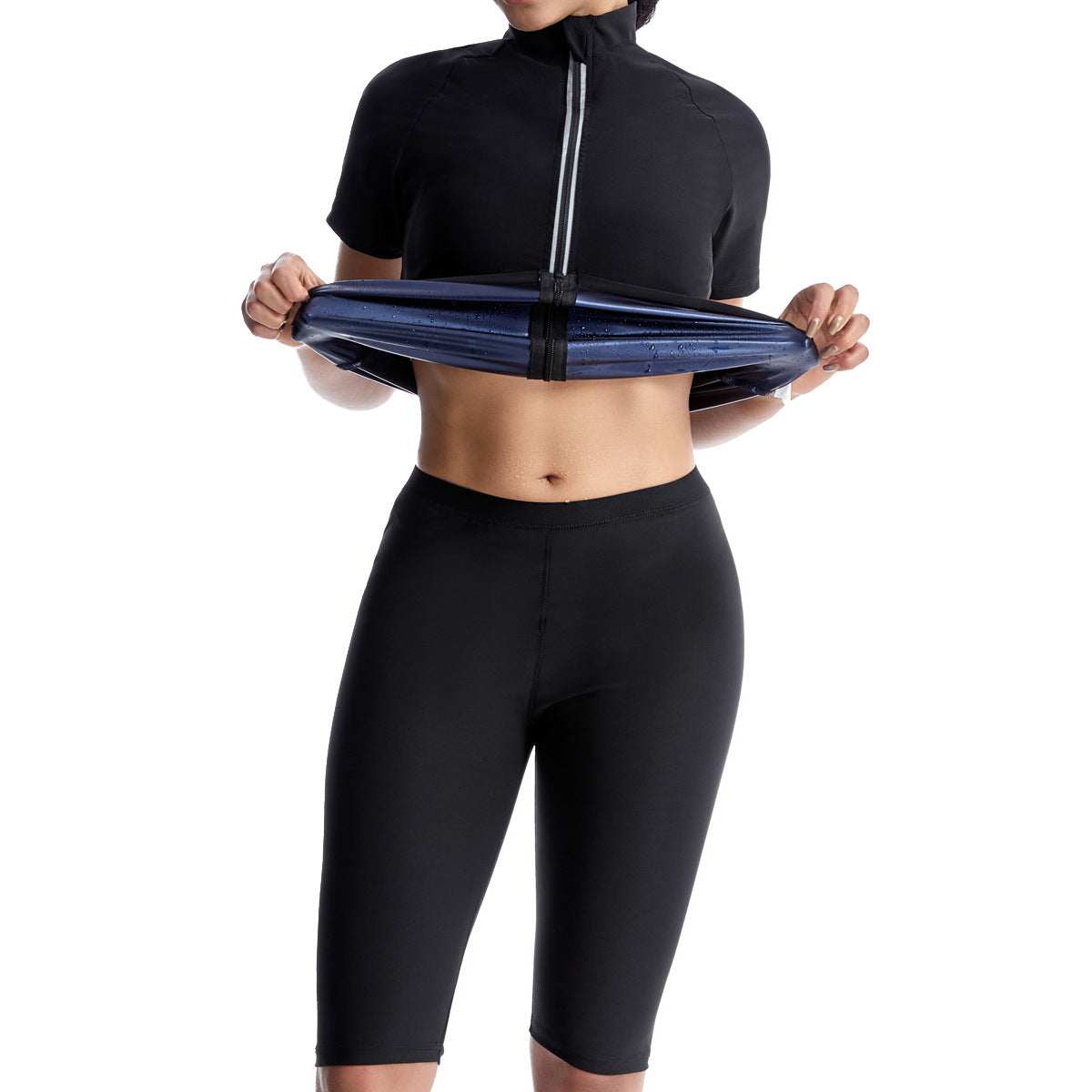 Sauna Clothes Women's Violently Sweat Suit Suit Short Sleeve Shorts